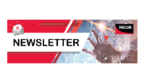 A branded and colour image that includes the NICOR logo and the word Newsletter in large font.